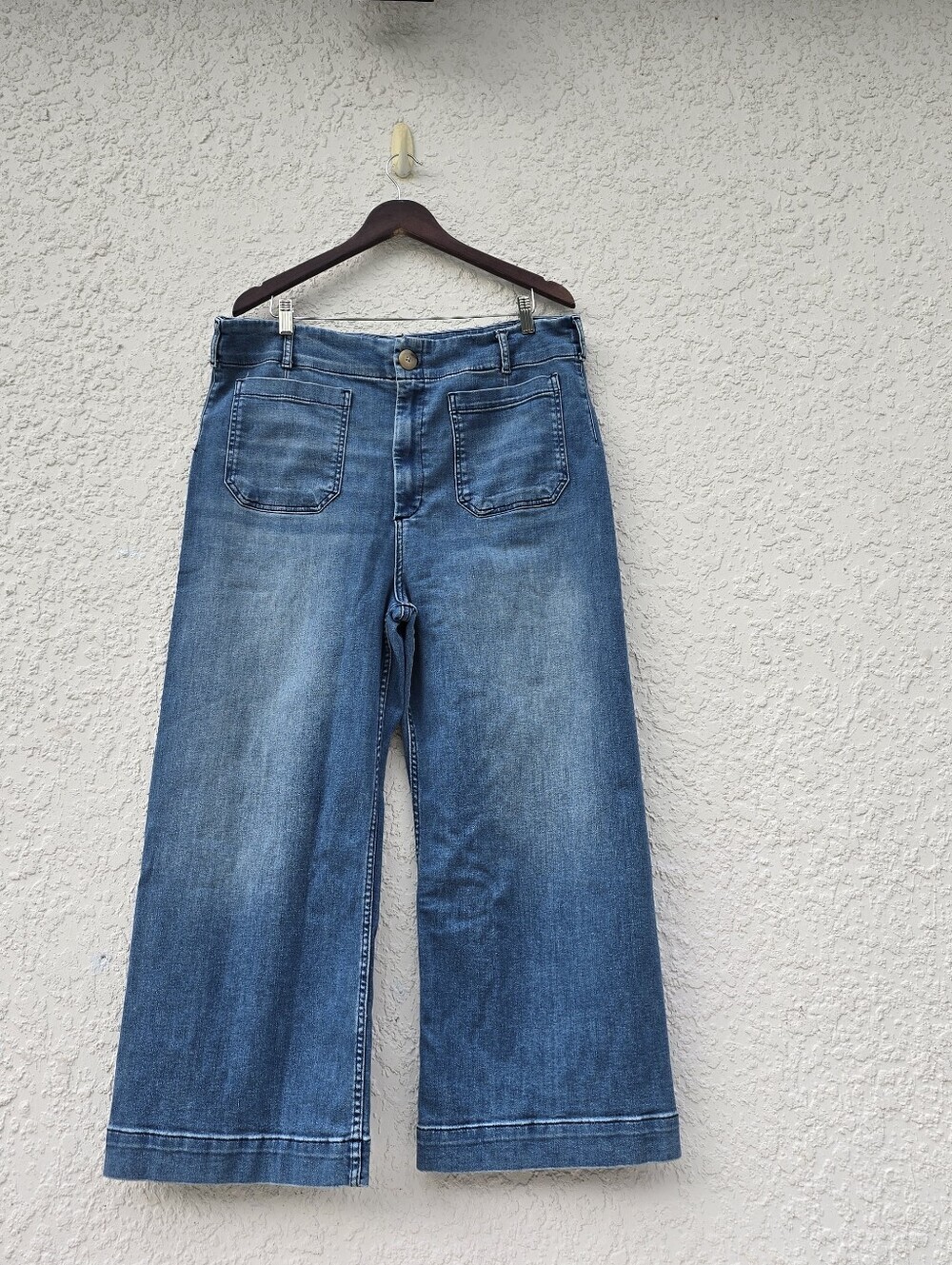 Anthropologie Maeve The Colette High-Rise Wide-Leg Cropped Jeans - Size 34 - Picture 5 of 13